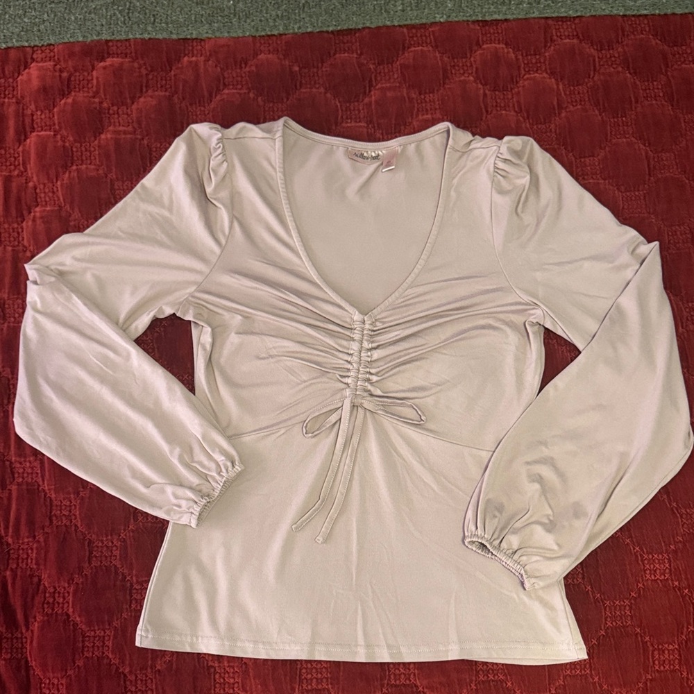 Willow Light Purple Ruched Long Sleeve Top
